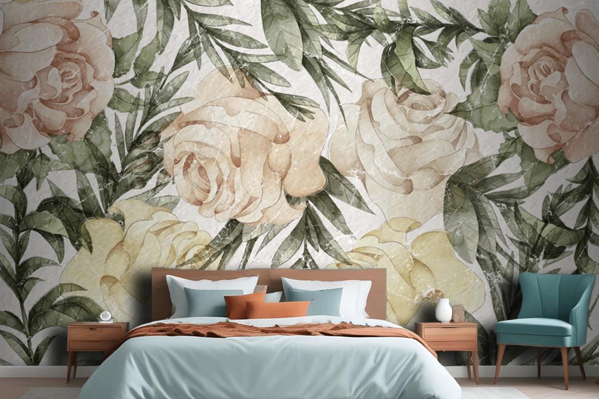 Roses Art Design Wallpaper Mural