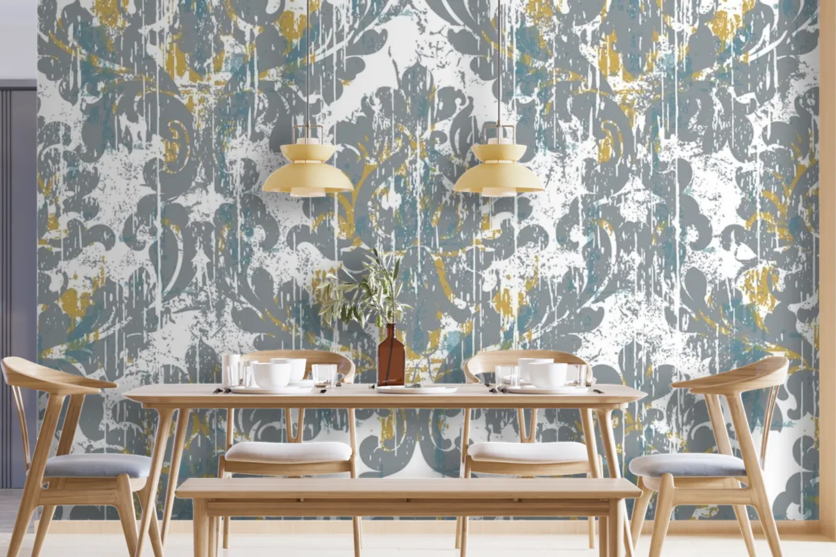 Royal Vintage Grunge Style Damaged Retro Wallpaper Mural