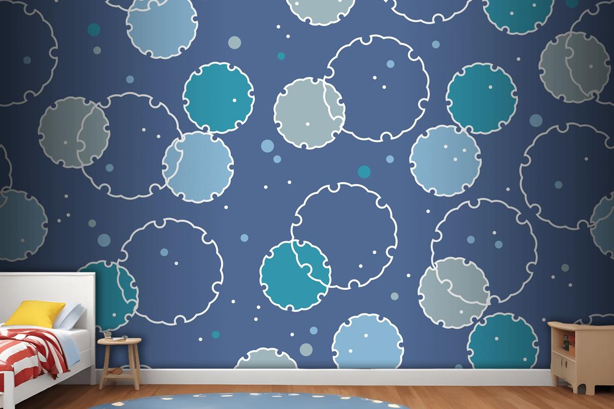 Seamless Pattern With Japanese Vintage Snow Graphic Symbols Wallpaper Mural