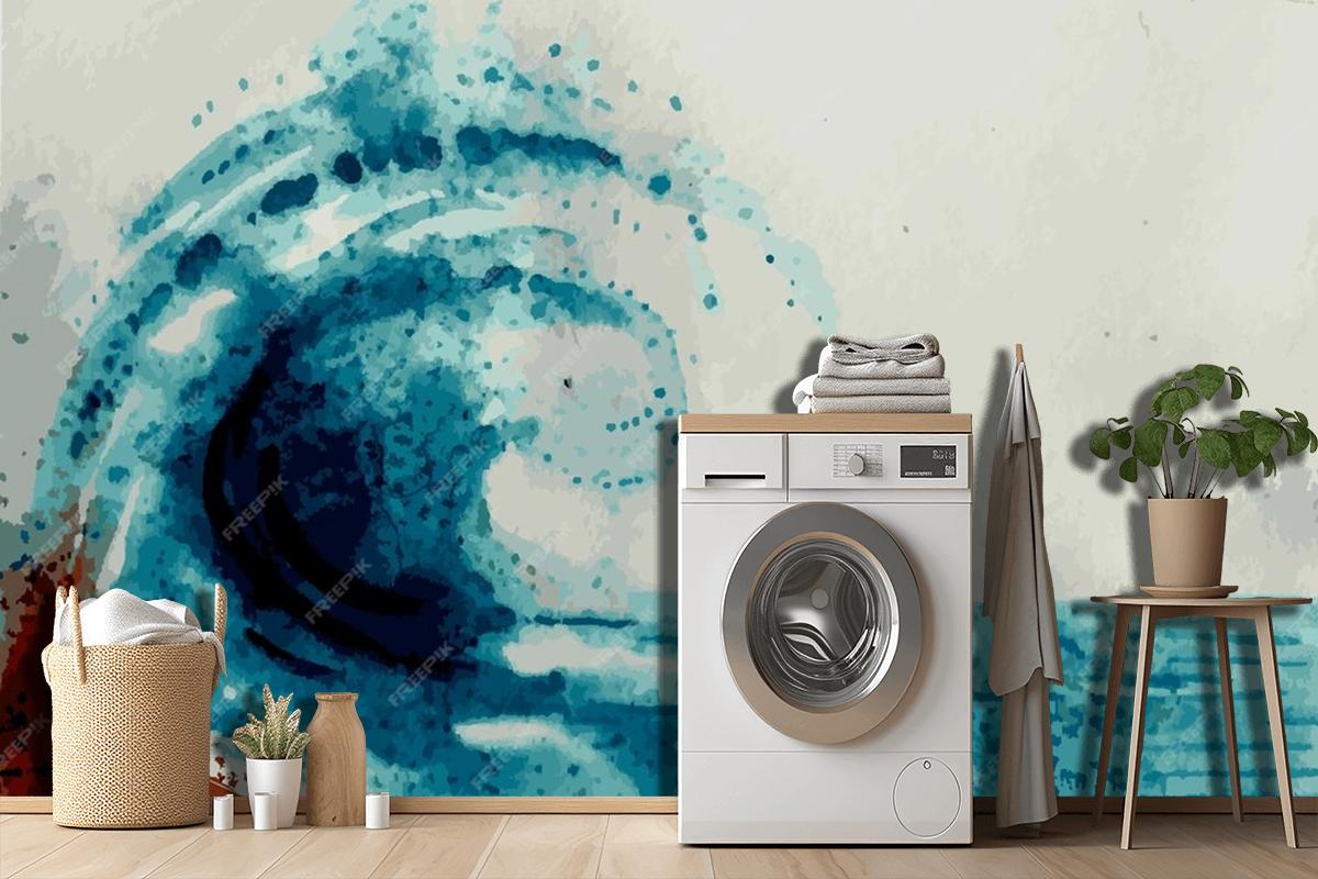 Seascapes Watercolor Laundry Room Wallpaper Mural