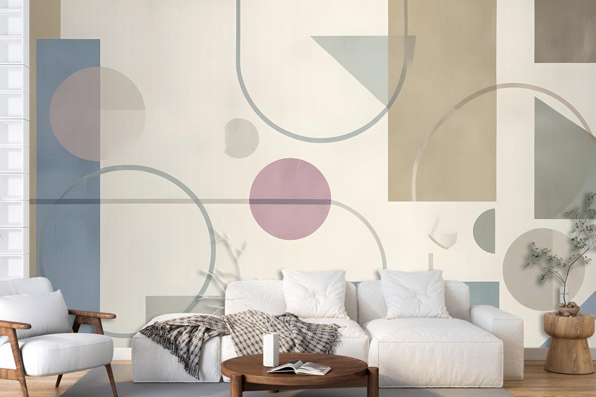 Soft Geometric Shape Art Wallpaper Mural