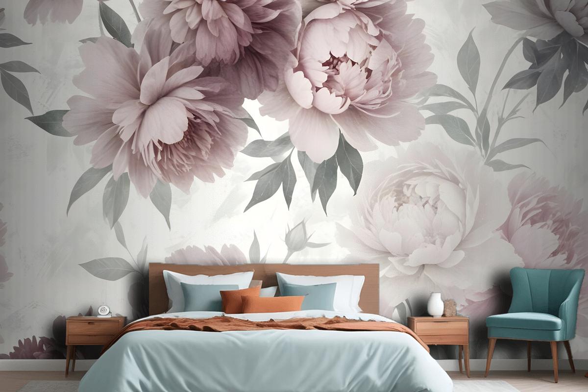 Soft Peony Floral Wallpaper Mural