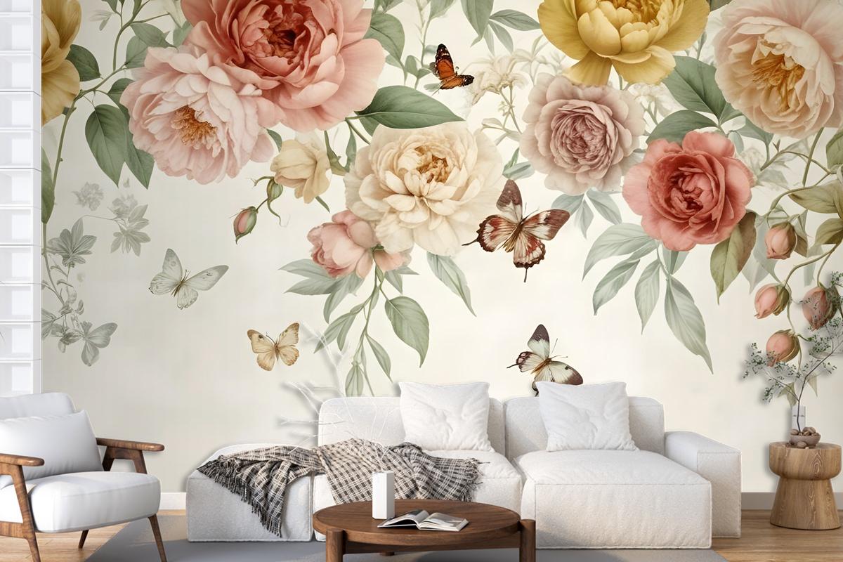 Summer Floral Colorful Watercolor Blossom Wallpaper Mural