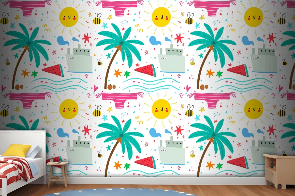 Summer Pattern For Zoom Wallpaper Mural