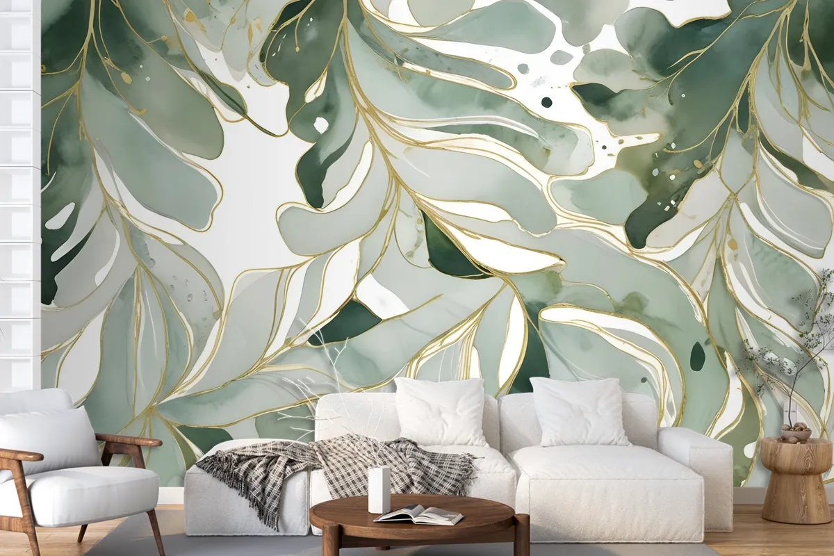 Tropical Fresh Leaf Wallpaper Mural