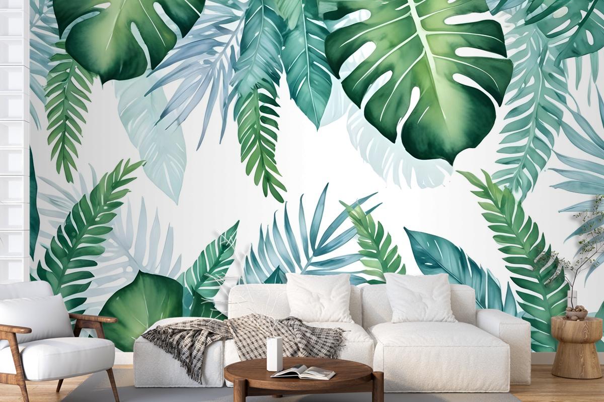 Tropical Palm Leaf Wallpaper Mural