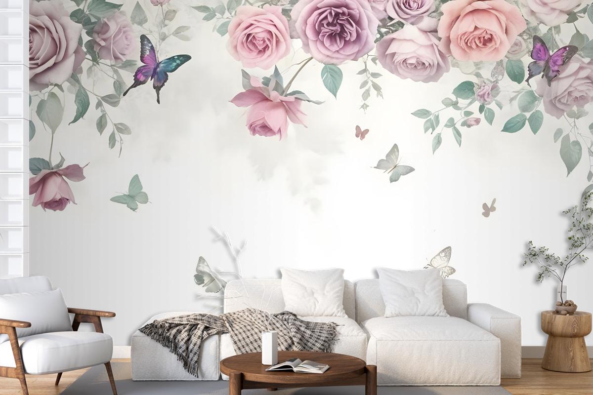 Vintage Peony Flowers Wallpaper Mural