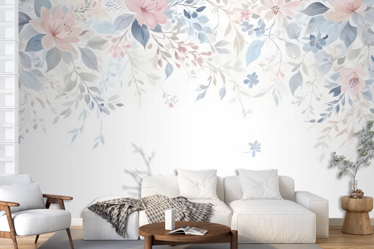 Vintage Retro Floral Art Wallpaper Mural