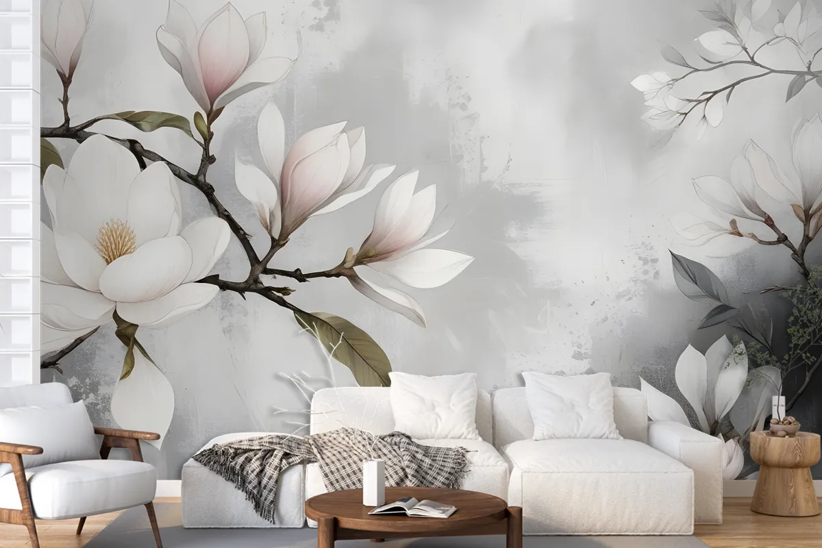 Vintage Retro Floral Bouqet Wallpaper Mural