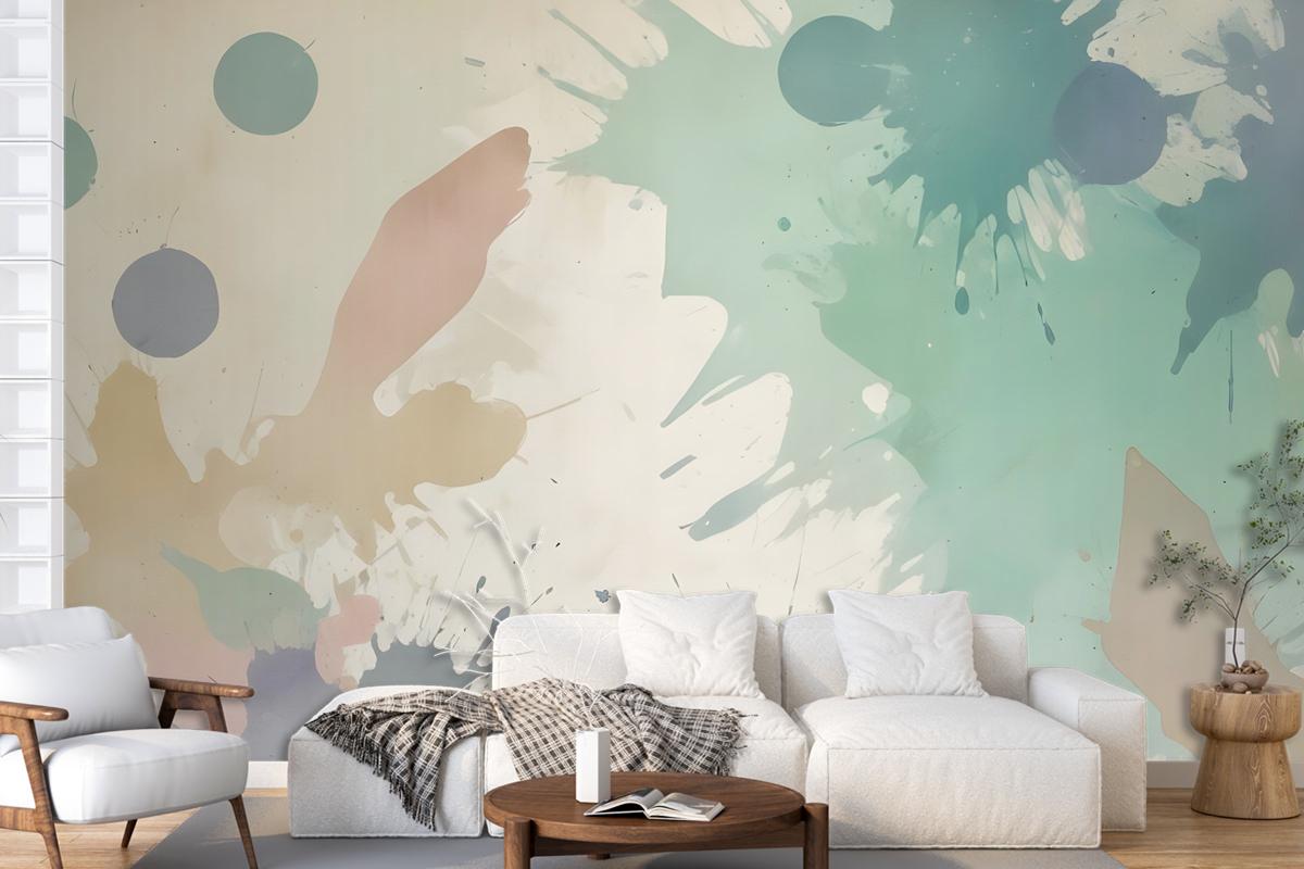 Watercolor Abstract Flowers Wallpaper Mural