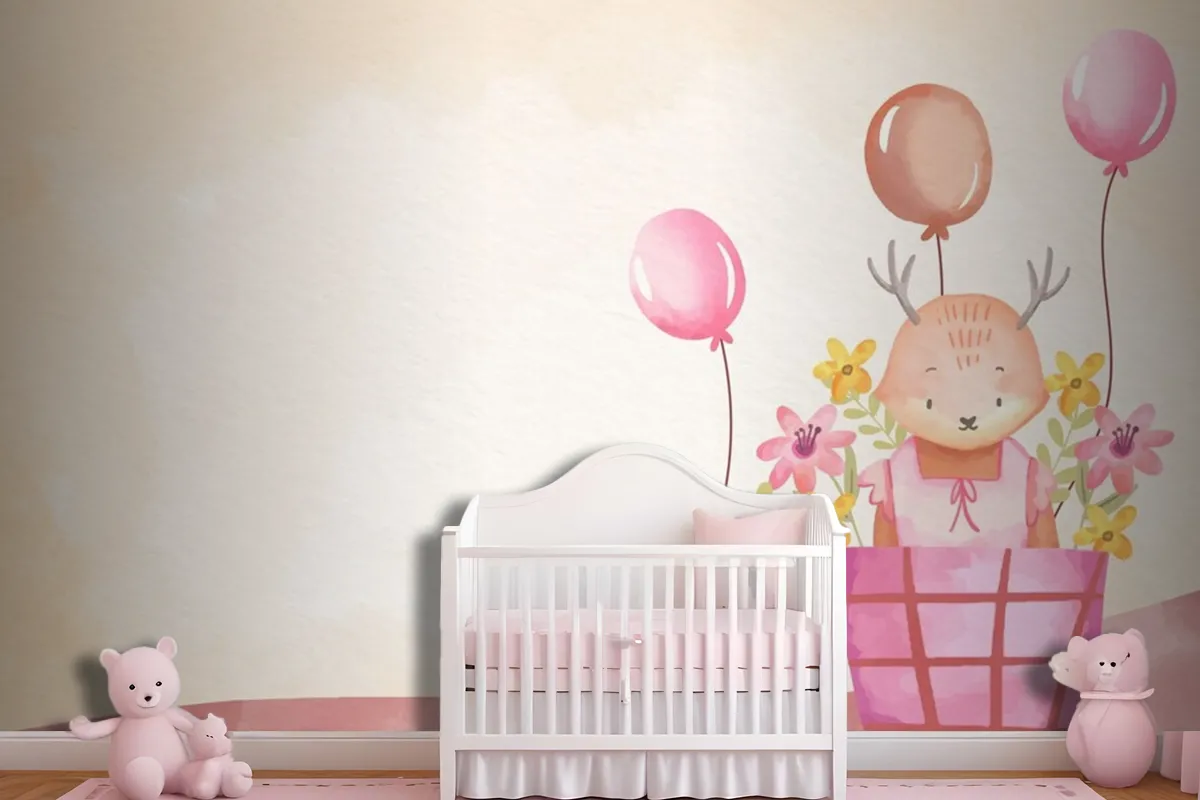 Watercolor Baby Girl Background Girl Wallpaper Mural