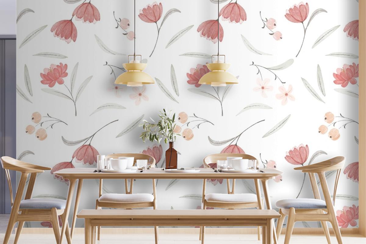 Watercolor Boho Pattern Design Wallpaper Mural