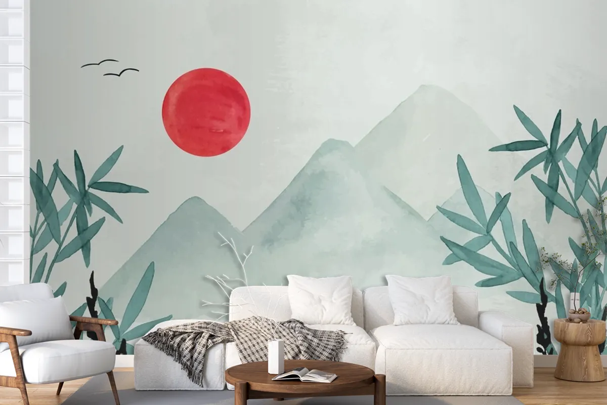 Watercolor Chinese Style Wallpaper Mural