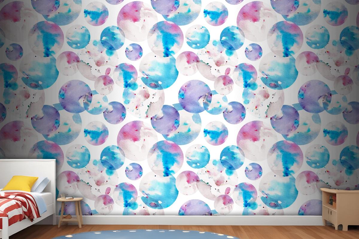 Watercolor Dotty Pattern Wallpaper Mural