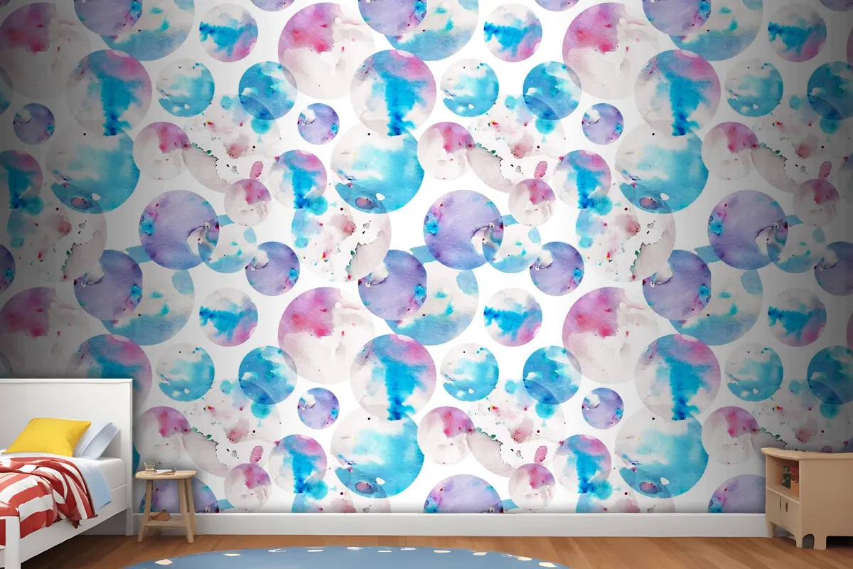 Watercolor Dotty Pattern Wallpaper Mural