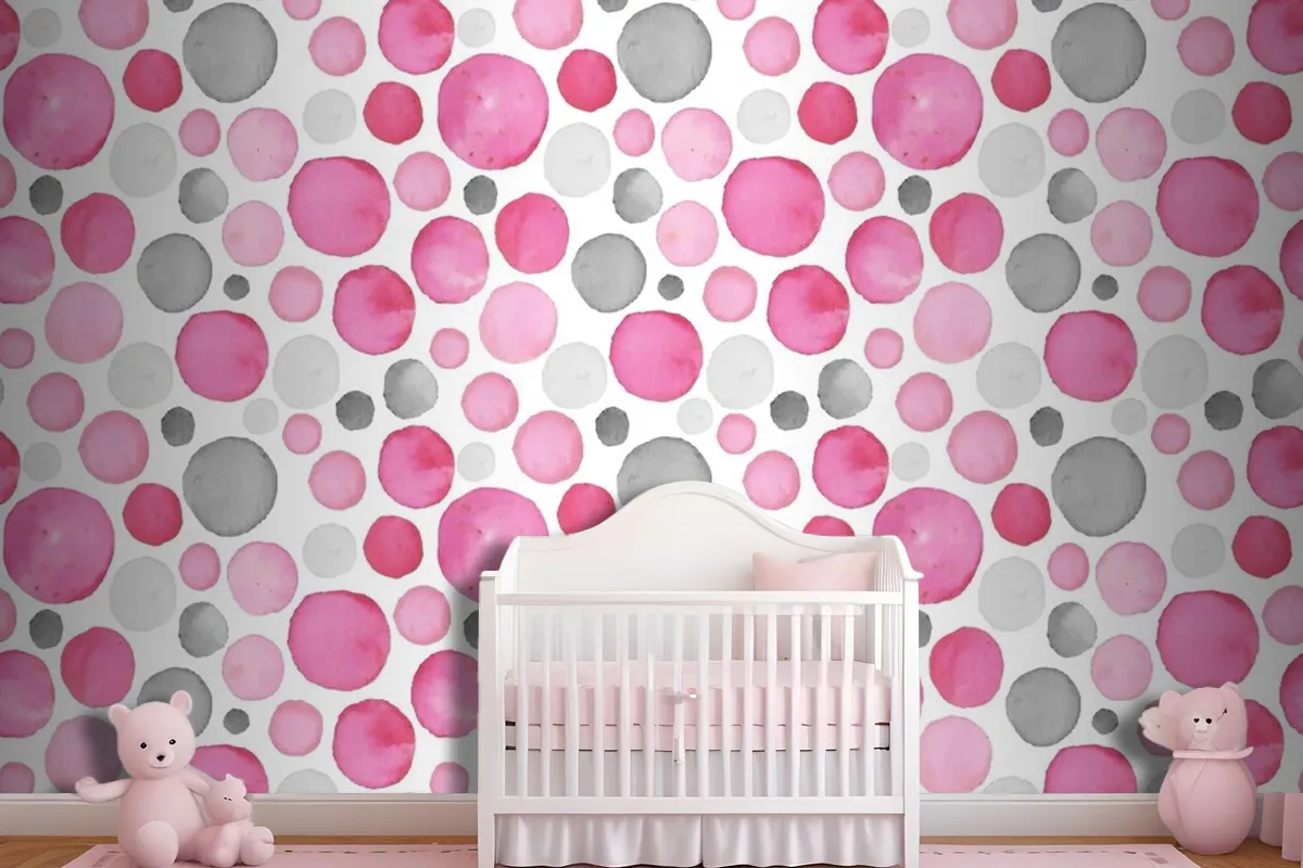 Watercolor Dotty Pattern Wallpaper Mural