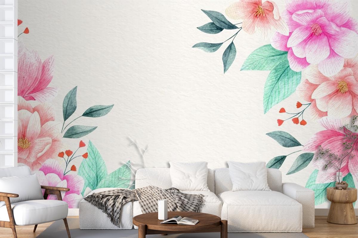 Watercolor Floral Wallpaper Mural 