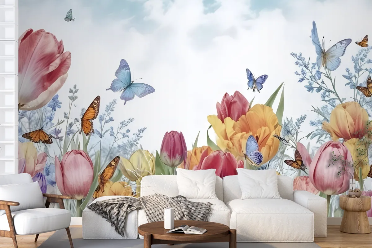 Watercolor Garden Floral Wallpaper Mural