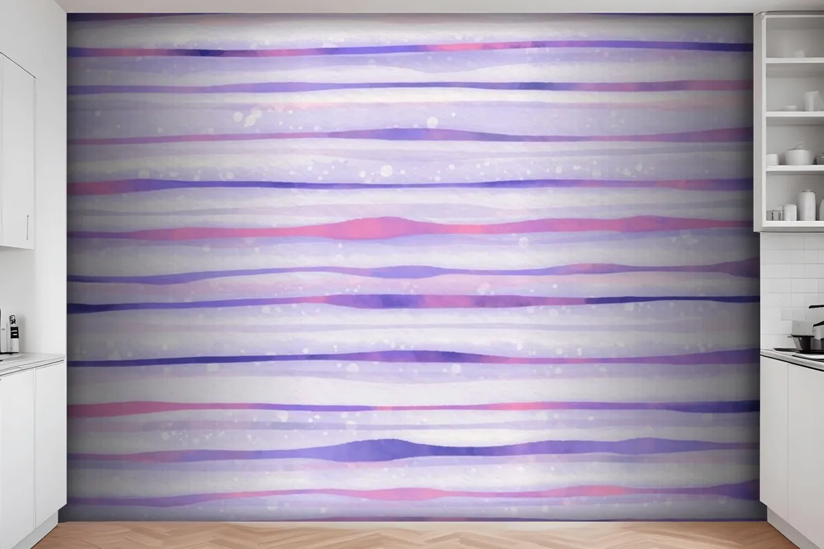 Watercolor Purple Striped Background Wallpaper Mural