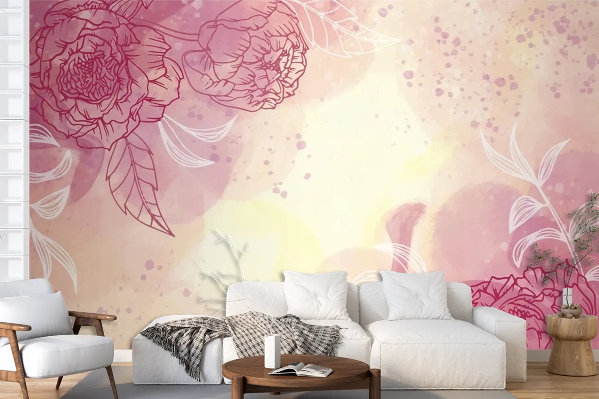 Watercolor Spring Background Wallpaper Mural