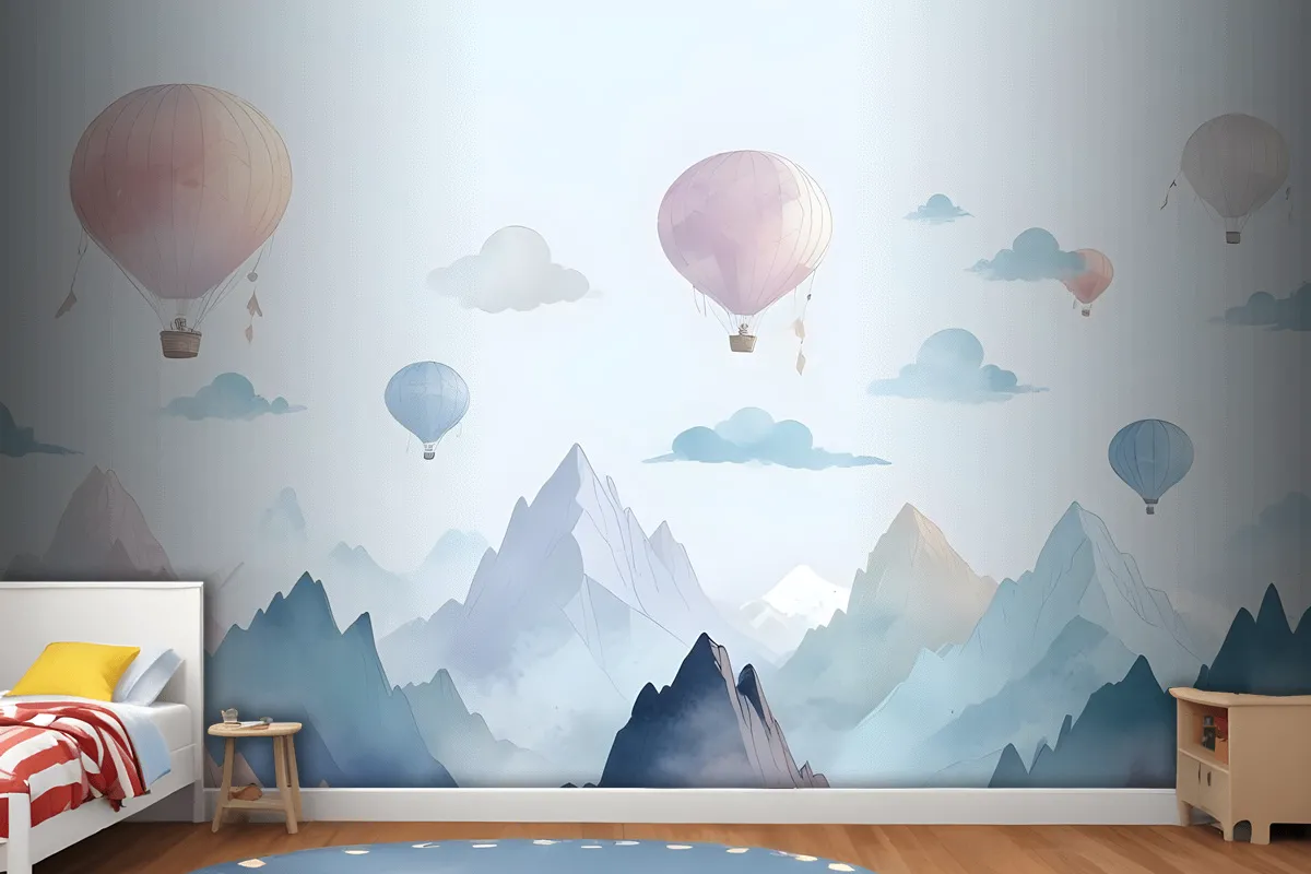 Watercolor Style Kids Landscape Wallpaper Mural