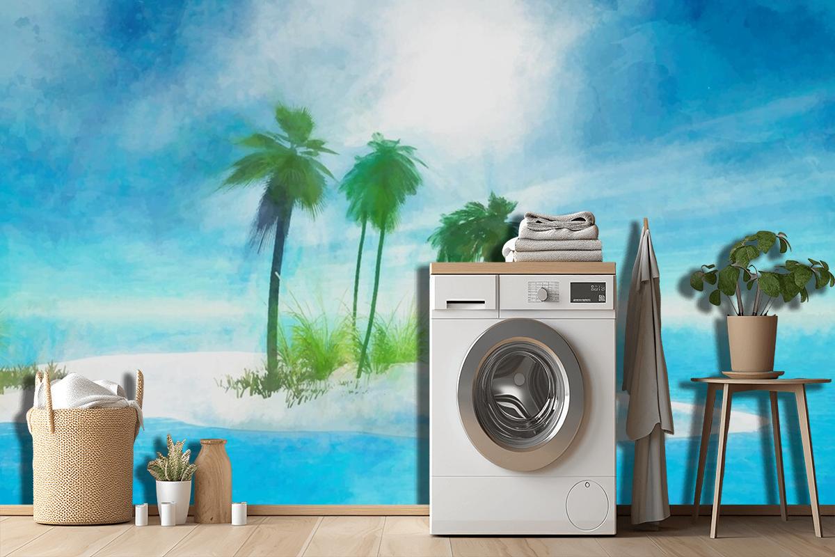 Watercolor Summer Background Wallpaper Mural