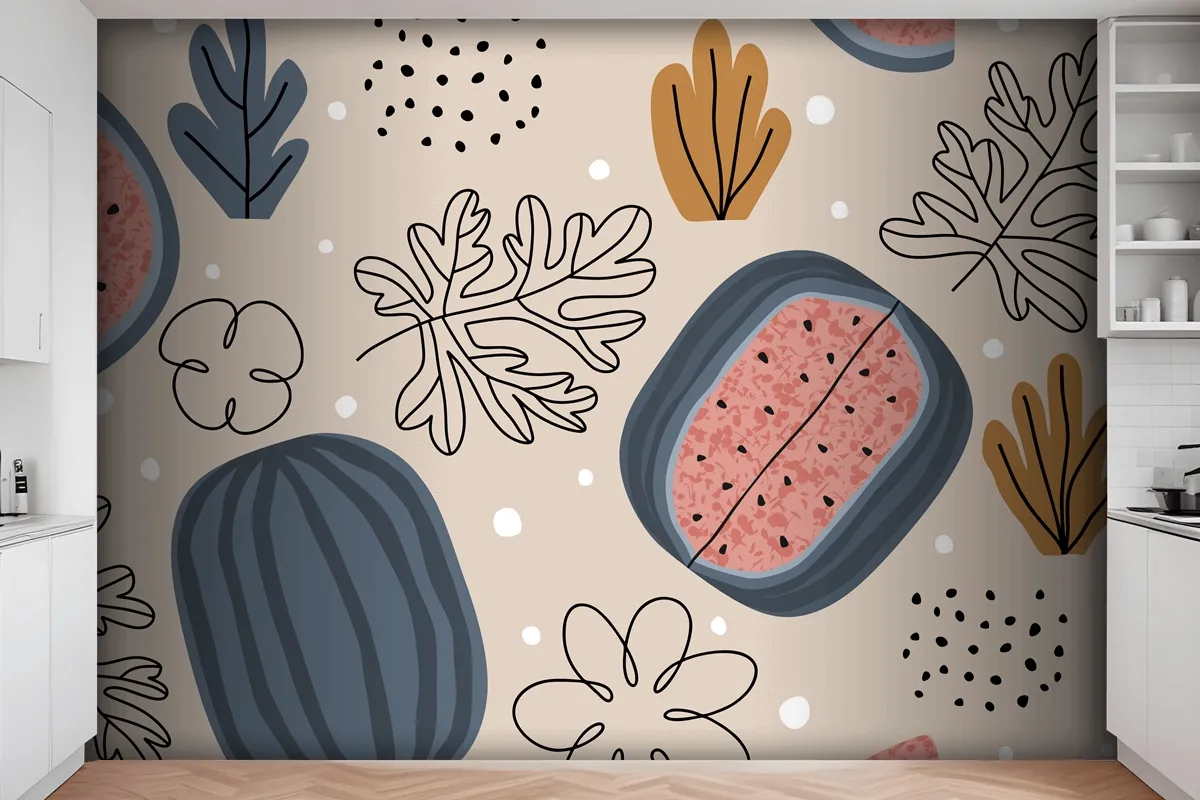 Watermelon Seamless Pattern Kitchen Wallpaper Mural